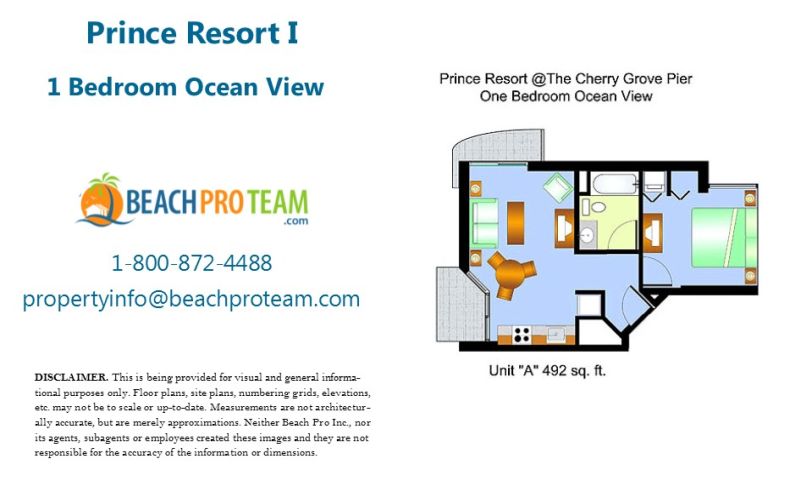 Prince Resort I Floor Plan A - 1 Bedroom Ocean View